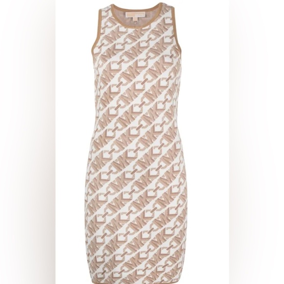 MICHAEL KORS EMPIRE LOGO JACQUARD MINI DRESS – SIZE SMALL - Picture 2 of 16